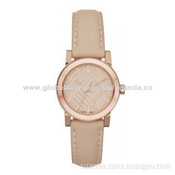 Fashion, men genuine leather straps watch with water resistance